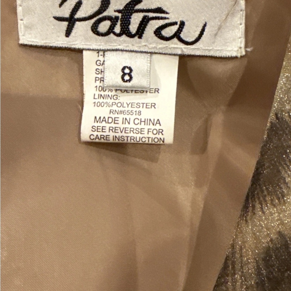 Patra Metallic Gold Animal Print blouse size 8 NWT - Picture 9 of 10